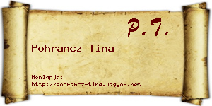 Pohrancz Tina névjegykártya